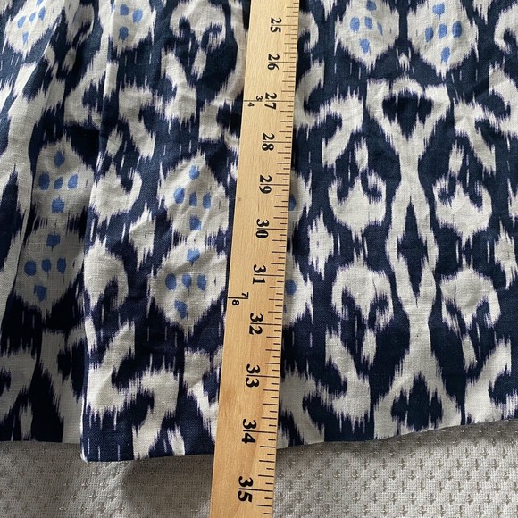 Gap 100% Linen Mini Dress Batik Ikat Blue Fit Flare Sleeveless Womens Size 6 NWT - Picture 10 of 11